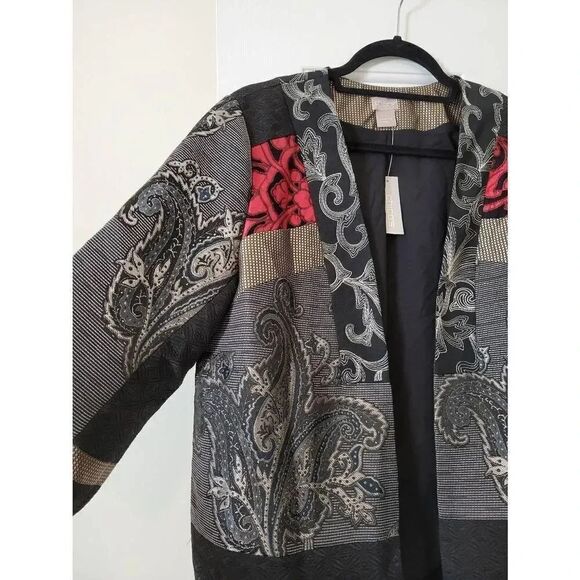 Chico's Jackets & Coats Chico's Patch Print Jacket M (1) NWT - Picture 7 of 12